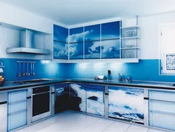 Blue tiles in kitchen design