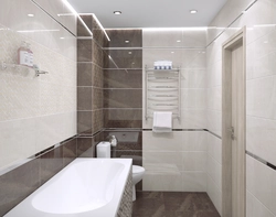 Дизайн ванной комнаты плитка под мрамор бежевый