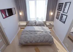 Photo of a small bedroom with a bed