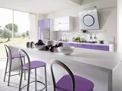 Lavender color in the kitchen interior