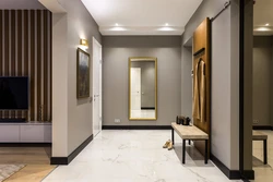 Hallway with gray floor photo