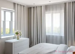 Corner bedroom with two windows design