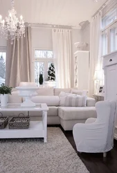 Interior in white colors in the living room