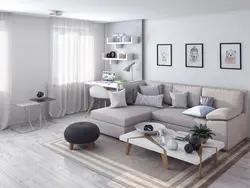 Interior In White Colors In The Living Room