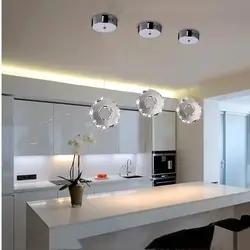 Как расположить точечные светильники на кухне фото