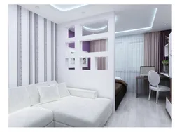 Комната с перегородкой дизайн спальней фото