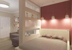 Room with partition bedroom design photo