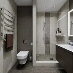 Tualet və duş ilə kiçik vanna otağı dizaynı