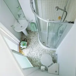Дәретхана мен душ бар шағын ванна бөлмесінің дизайны