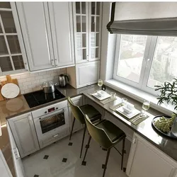 Kitchen interior table by the window