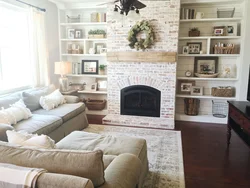 Brick Fireplace In The Living Room Photo