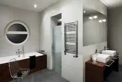 Дизайн ванной комнаты с радиатором