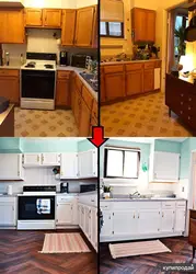 Интерьер кухня до и после
