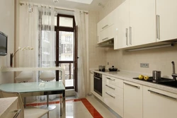 Kitchen 12 m2 with balcony design