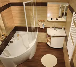 Дизайн маленькой ванной комнаты с уголком