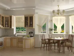 Кухня гостиная с окнами на разных стенах фото
