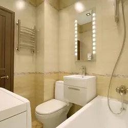Design of a bathroom combined with a toilet, light colors