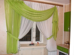Curtain Design For The Kitchen In A Modern Style, Two-Tone