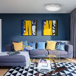 Living Room In Blue-Gray Tones Photo