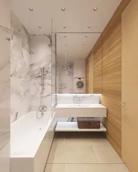 Bathroom in Khrushchev design marble