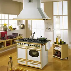 Отдельная плита в интерьере кухни