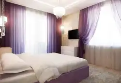 Спальня з бэзавымі шторамі дызайн