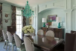 Tiffany color in the living room interior