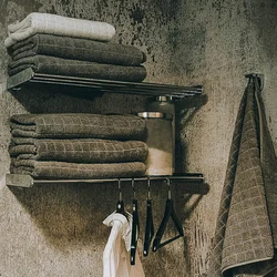 Towels in the bathroom interior photo