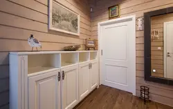 Photo hallway in a wooden house