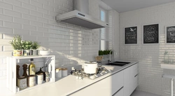 Kitchen interior apron white tiles