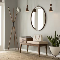 Hallway with round mirror photo