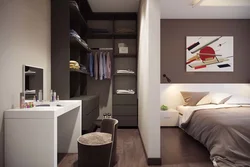 Спальня с гардеробной дизайн 14 кв