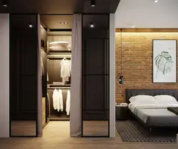 Bedroom with dressing room design 14 sq.m.