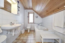 Bathroom design with a bathtub in a country house