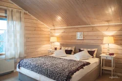 Bedrooms in a timber house photo