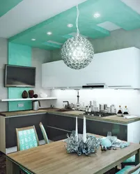 Blue Ceiling Kitchen Design