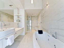 White Bathroom Photo In Apartment
