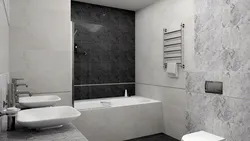 Ванна бөлмесінің интерьеріндегі үлкен форматты плиткалар