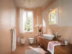 Дызайн ваннаў персікавых кветак