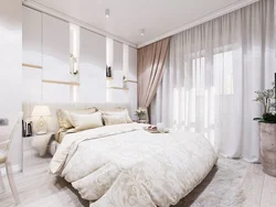 Light curtains in the bedroom interior