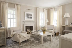 Living room design in ivory