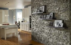 Gypsum stone in the apartment photo