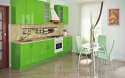 Light green kitchen interior