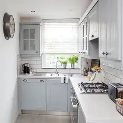 White gray corner kitchen photo