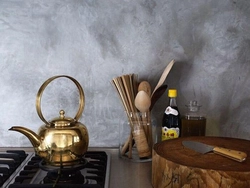 Plastering walls in the kitchen interior