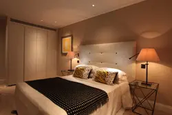 Spotlights in the bedroom interior