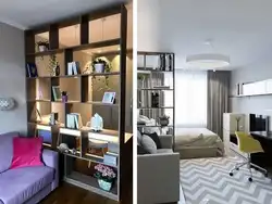 Как разделить комнату на спальню и гостиную перегородкой фото