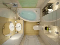 Дизайн ванны с угловой ванной 3 кв