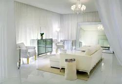 Curtains for white apartment interior