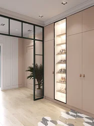 Beautiful sliding wardrobes in the hallway in a modern style photo